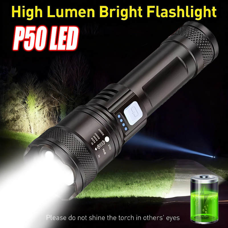 Fishing Light - 고출력 LED 손전등, USB 충전식 줌