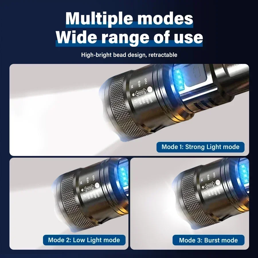 슈퍼 밝은 LED 손전등 USB 충전식 토치 텔레스코픽 - Fishing Light 리뷰 및 가격