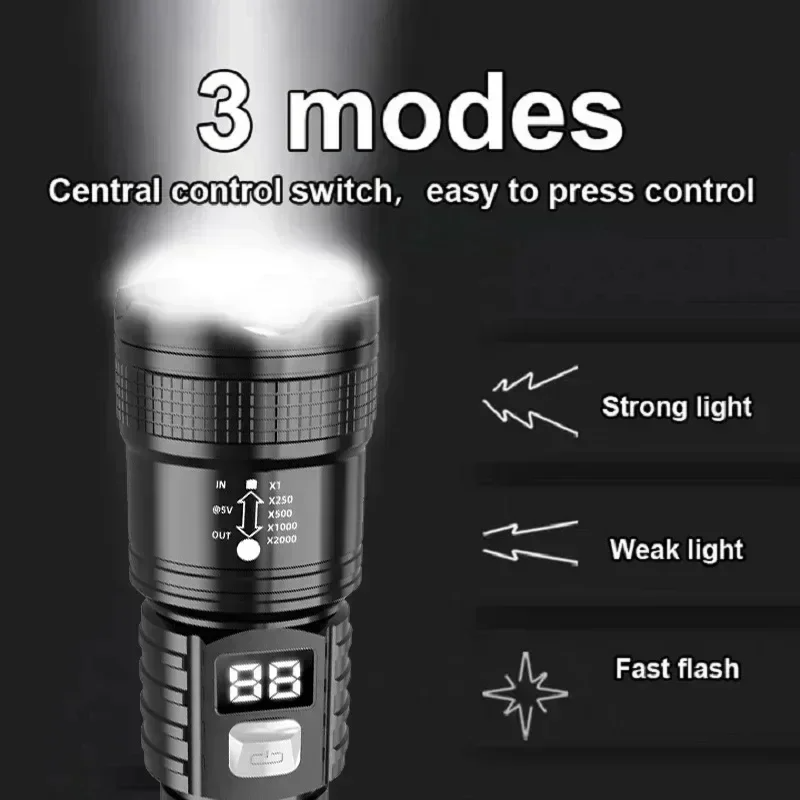 충전식 LED 손전등 100000LM 슈퍼 밝은 장거리 - Fishing Light 리뷰 및 가격