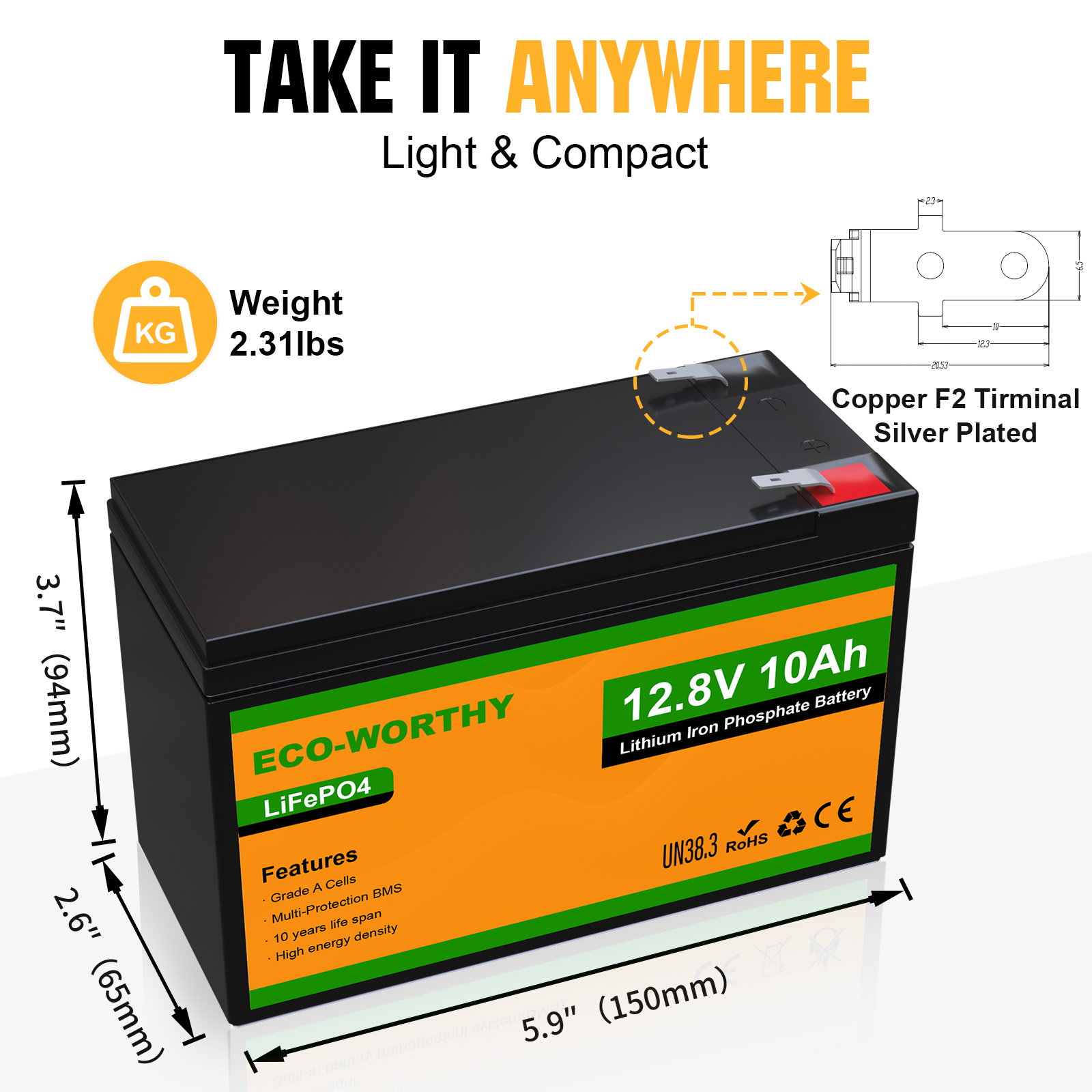 ECO-WORTHY 2팩 12V 10Ah LiFePO4 - Fish Finder Battery 리뷰 및 가격