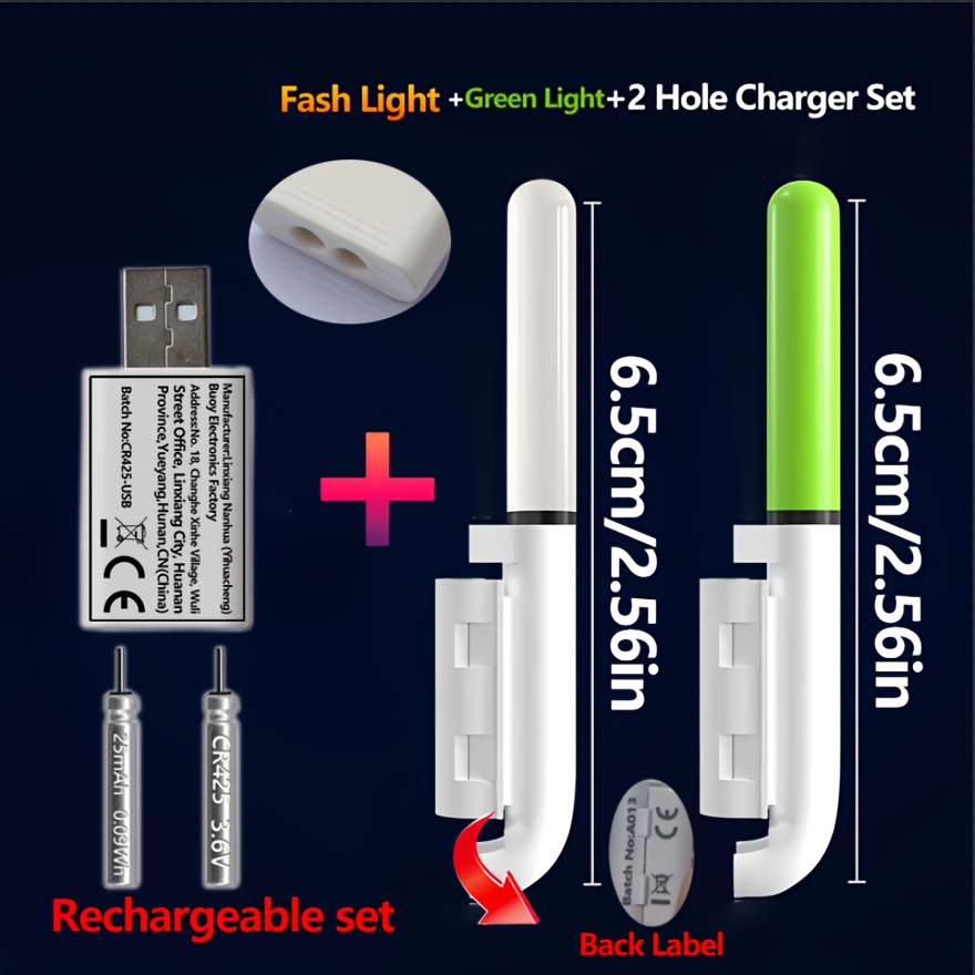 낚시 5종 세트(낚싯대 끝부분 조명 2개 + 충전식 C - Fish Finder Charger 리뷰 및 가격