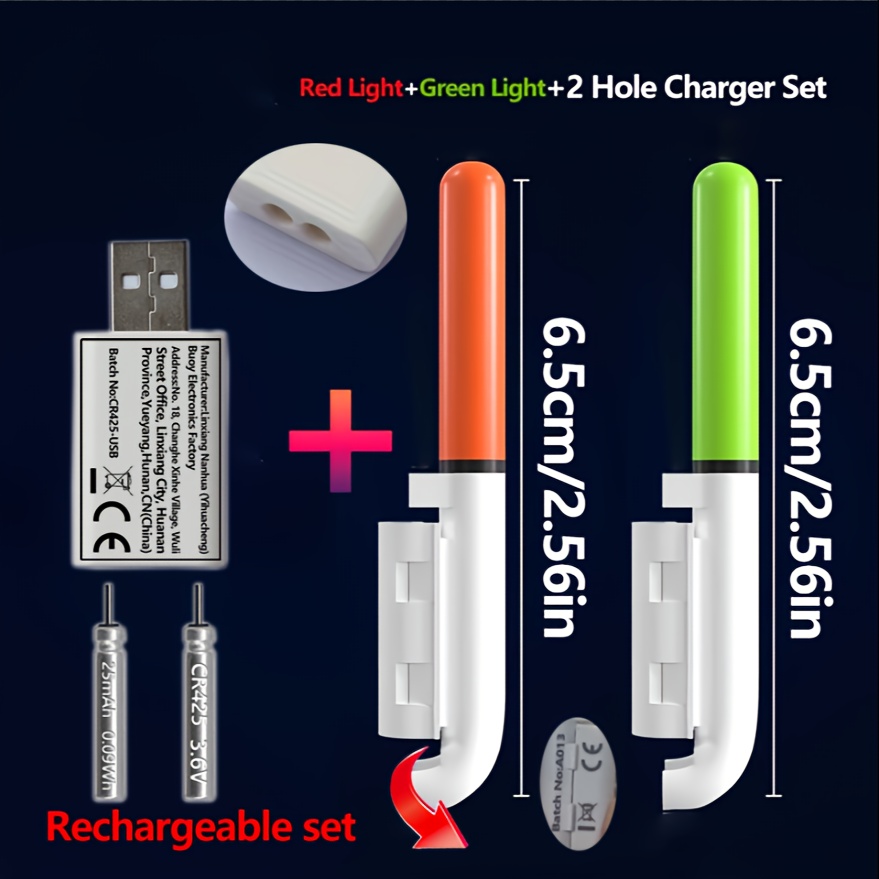 낚시 5종 세트(낚싯대 끝부분 조명 2개 + 충전식 C - Fish Finder Charger 리뷰 및 가격