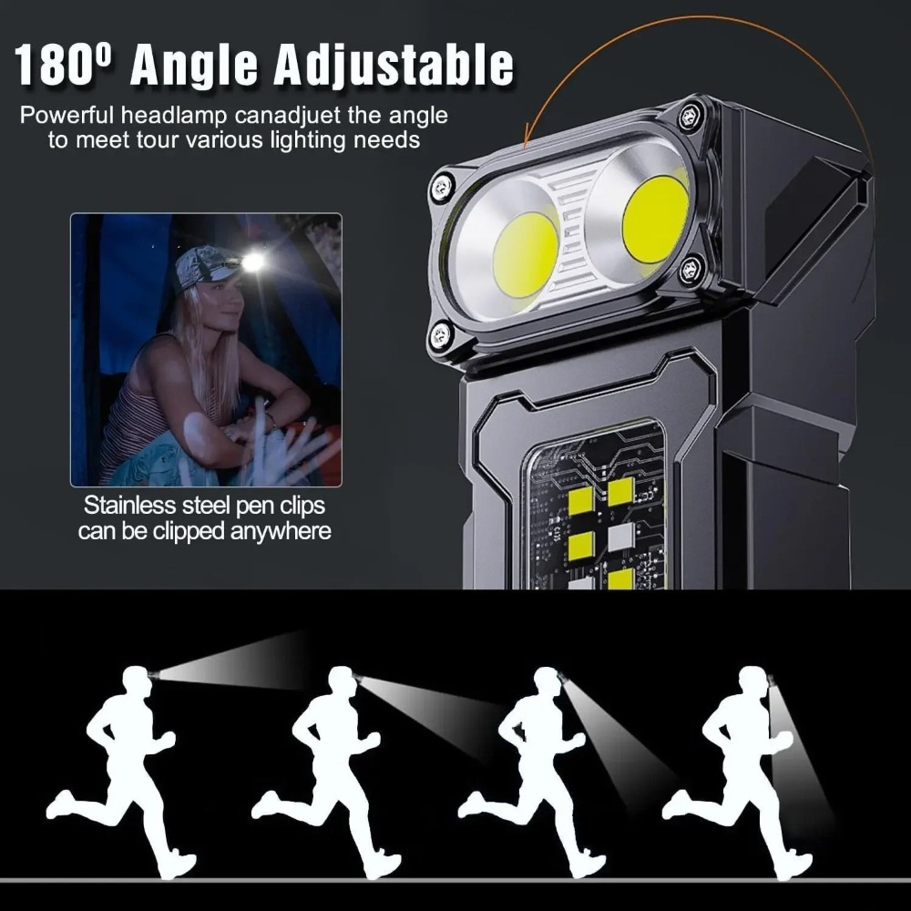 180 °   회전식 LED 손전등 USB 충전식 키체 - Fishing Light 리뷰 및 가격