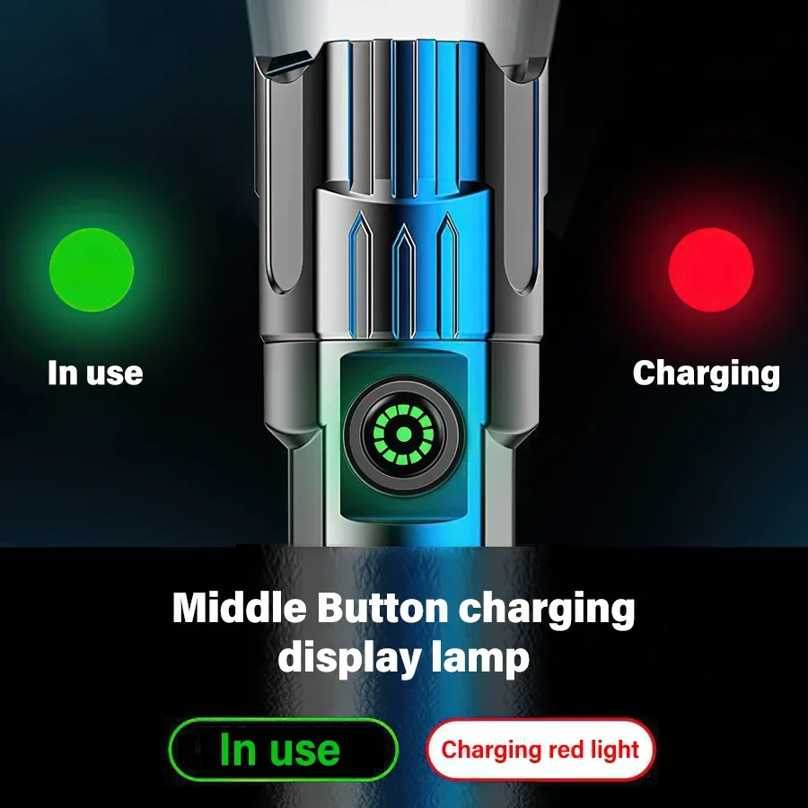 고출력 LED 손전등, USB 충전식 줌 기능 전술용  - Fishing Light 리뷰 및 가격