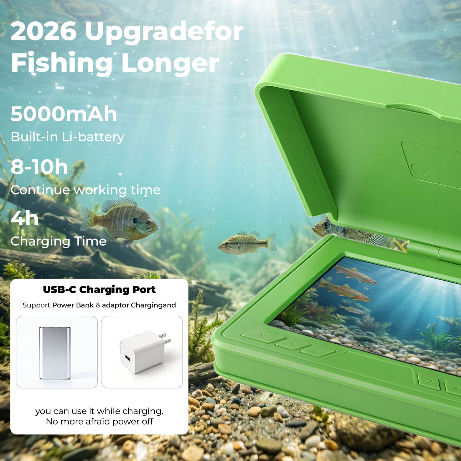 휴대용 수중 비주얼 어군탐지기 4.3인치 LCD 모니터 - Fishing Depth Finder 리뷰 및 가격