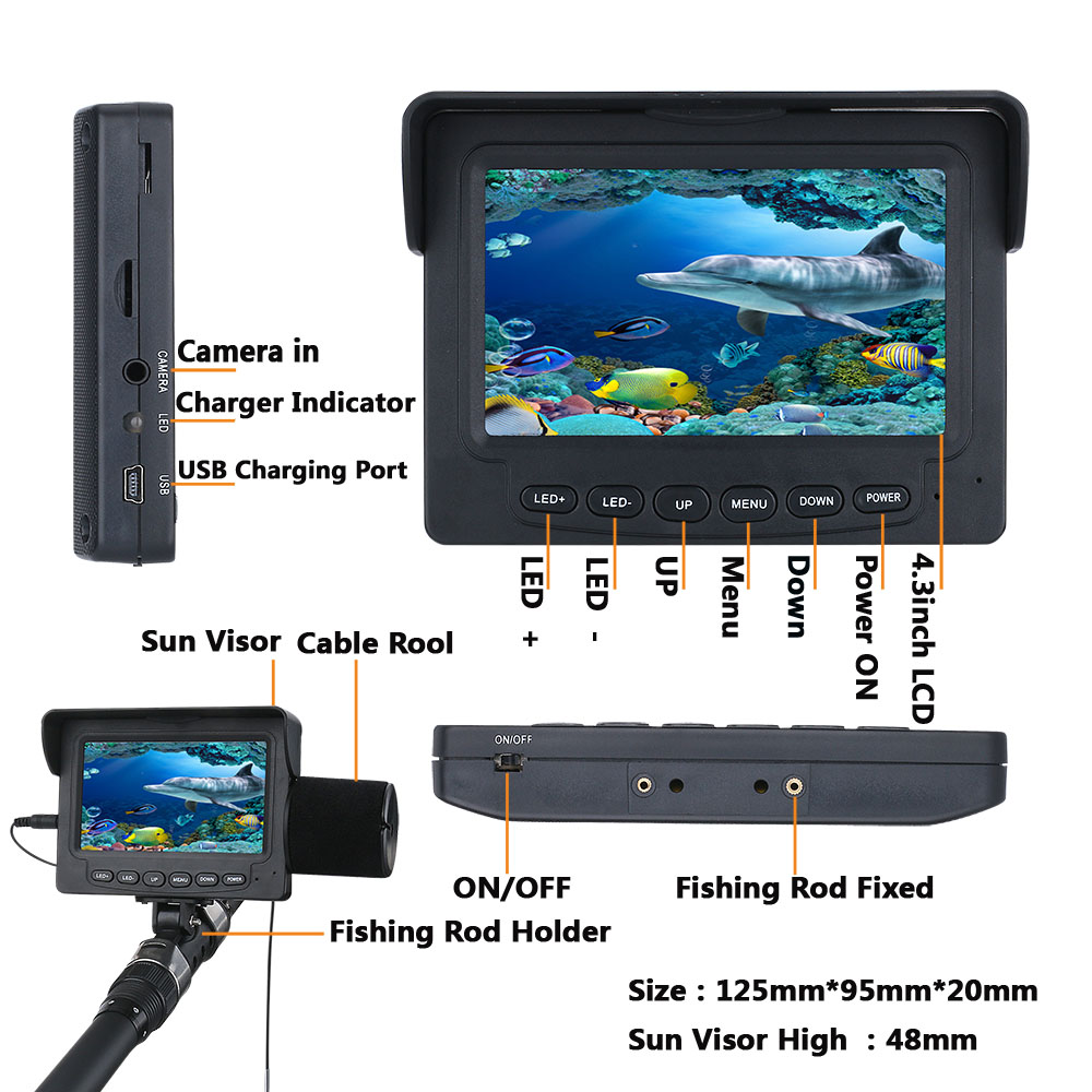 15M 1200TVL 수중 낚시 카메라 (6개 6W I - Fish Finder Cable 리뷰 및 가격