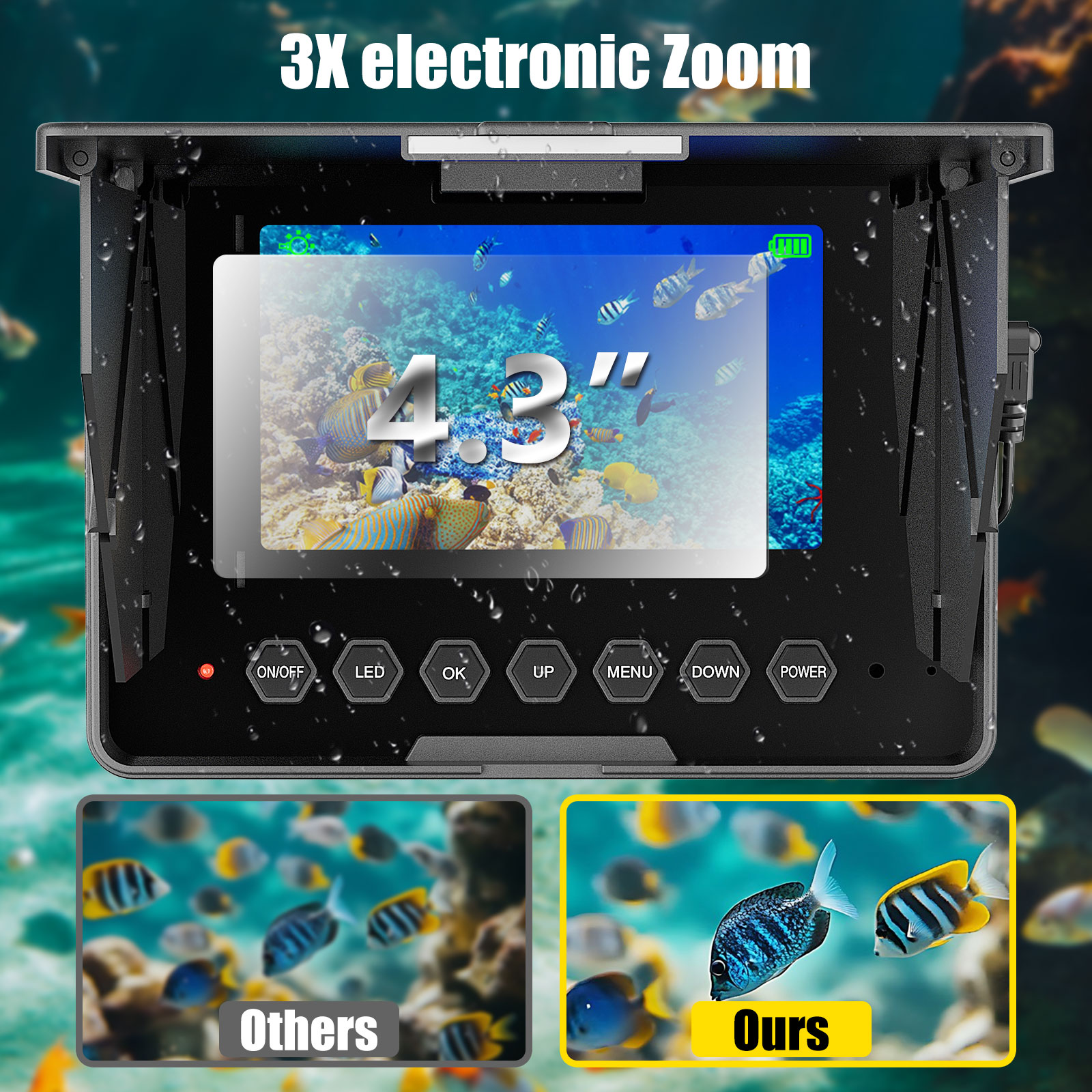 수중 낚시 카메라 - 15/30/50M 케이블 어군탐지 - Fish Finder Battery 리뷰 및 가격