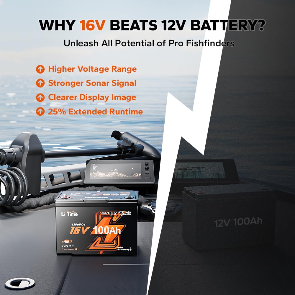 16V 100Ah 그룹 27 LiFePO4 배터리, 자 - Fish Finder Charger 리뷰 및 가격