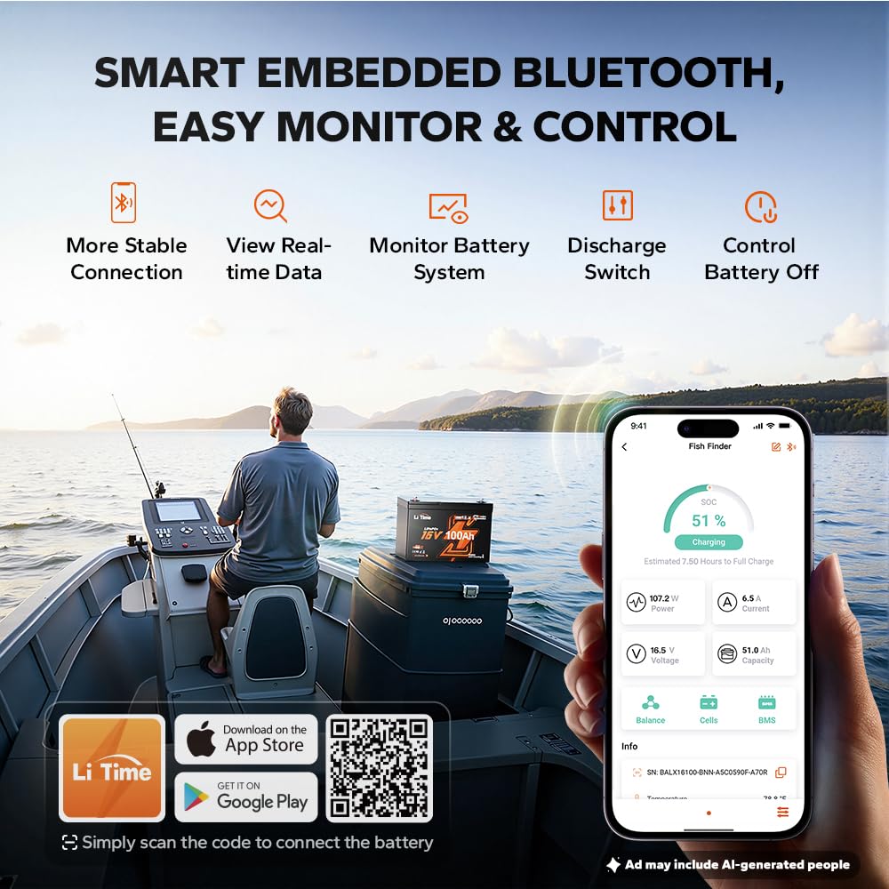 16V 100Ah 그룹 27 LiFePO4 배터리, 자 - Fish Finder Charger 리뷰 및 가격