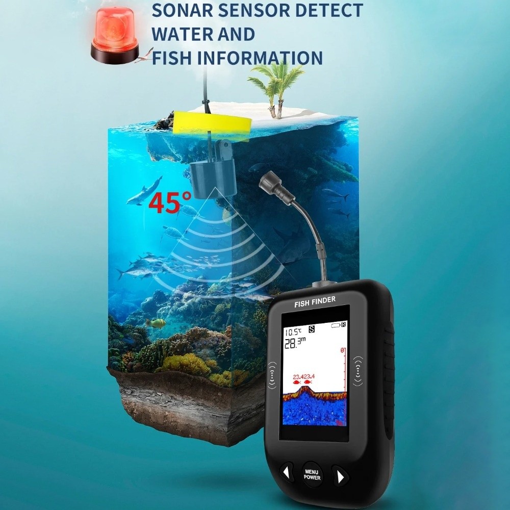 45도 XF03 어군탐지기 100M 수심 LCD 디스플 - Fish Finder Portable 리뷰 및 가격