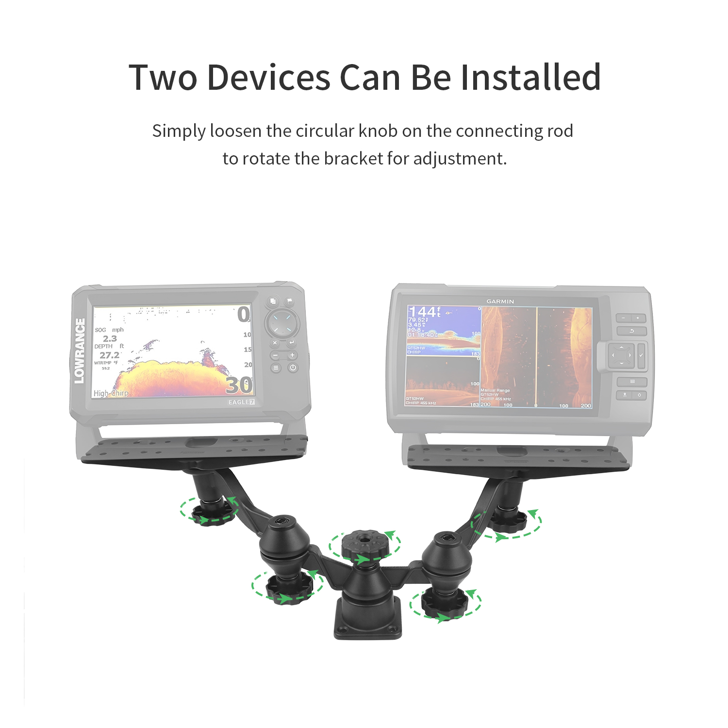 수평 붐 듀얼 암 어군탐지기 브래킷, 360 °   회 - Fish Finder 리뷰 및 가격