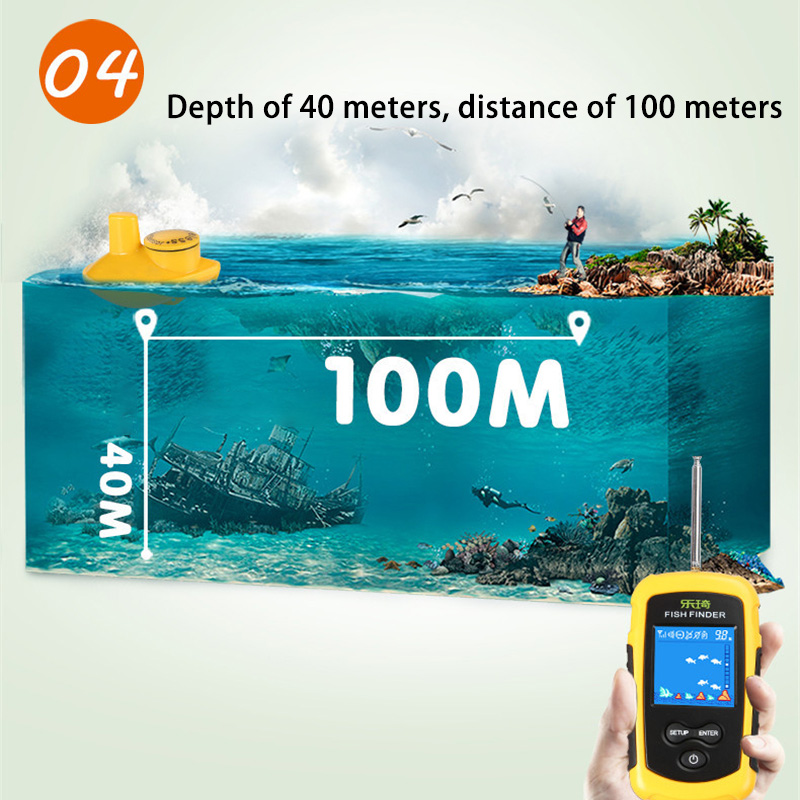 무선 소나 낚시 탐지기, 화면 색상 깊이 40M 거리  - Fishing Depth Finder 리뷰 및 가격