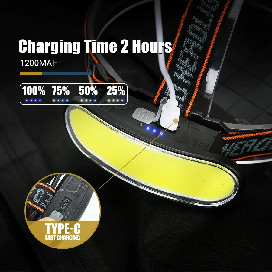 강력한 COB LED 헤드램프 Type-c 충전식 휴대 - Fish Finder Battery 리뷰 및 가격