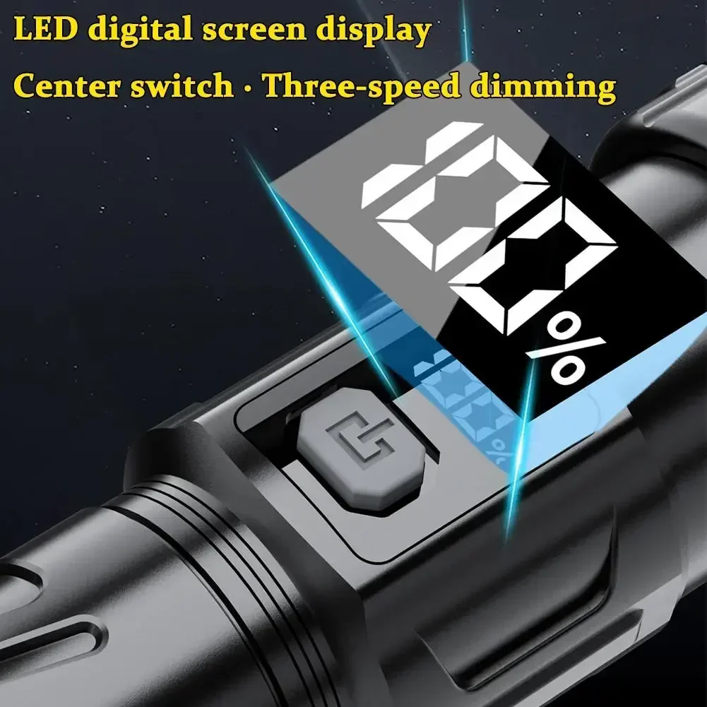 슈퍼 밝은 LED 손전등 USB 충전식 토치 야외 줌  - Fishing Light 리뷰 및 가격